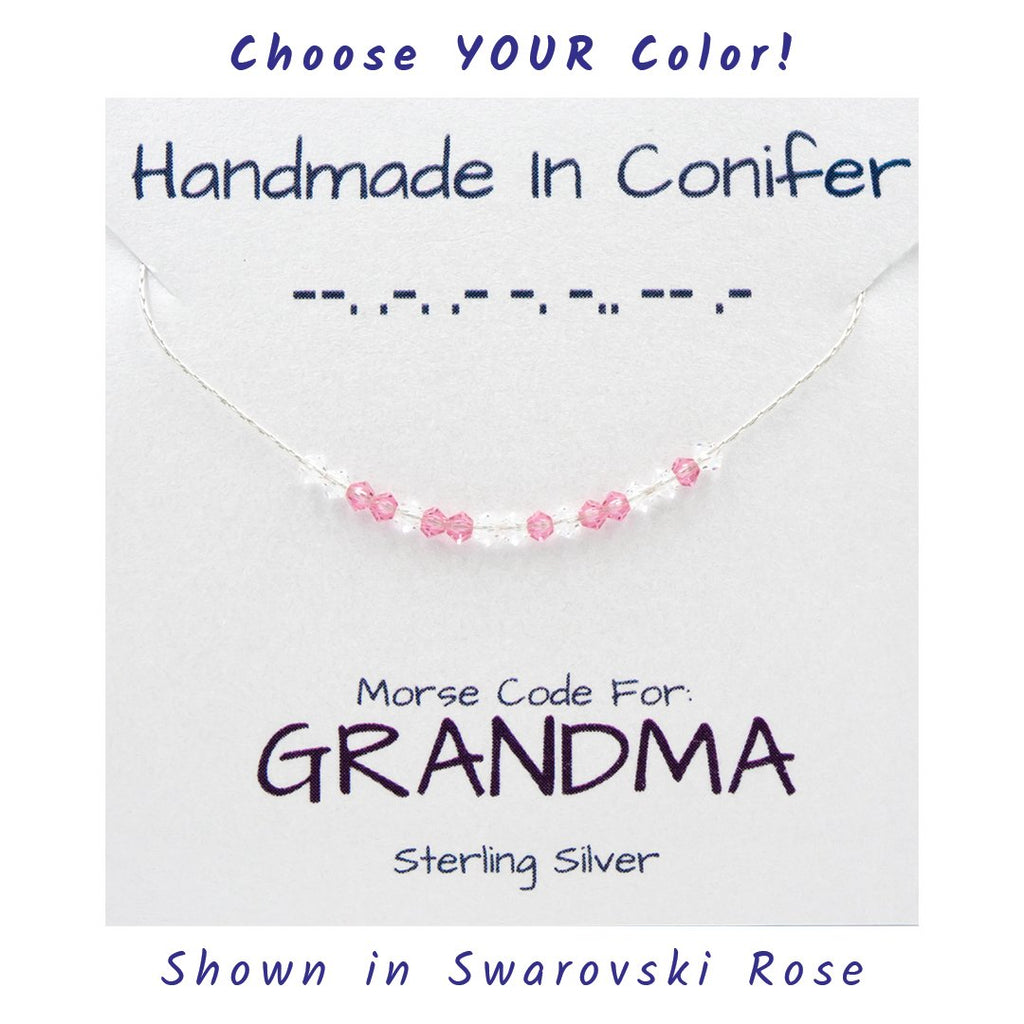 GRANDMA Morse Code Sterling Silver Necklace