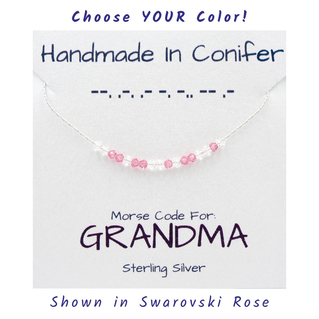 GRANDMA Morse Code Sterling Silver Necklace