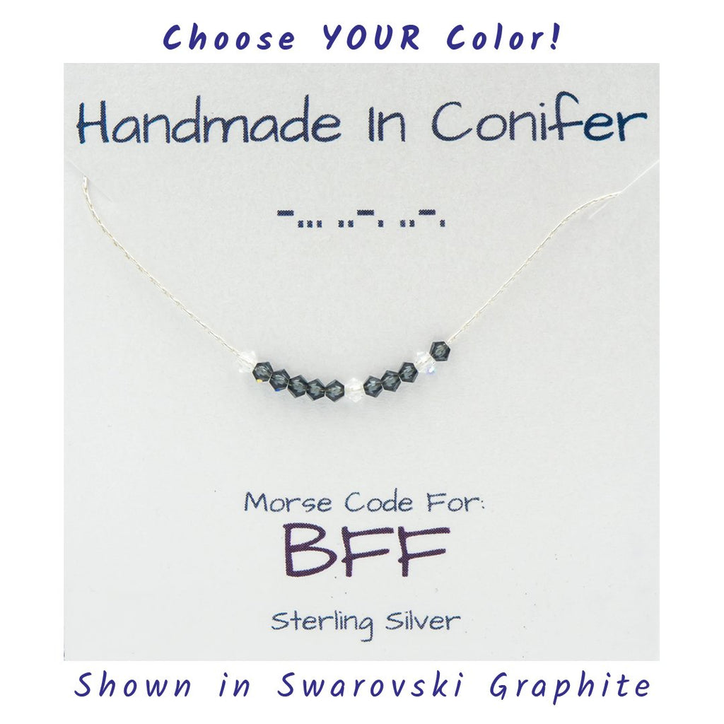 BFF Morse Code Sterling Silver Necklace