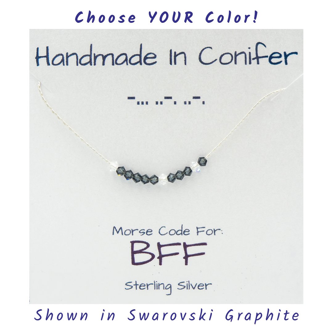 BFF Morse Code Sterling Silver Necklace
