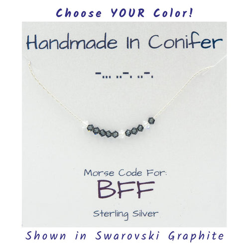 BFF Morse Code Sterling Silver Necklace