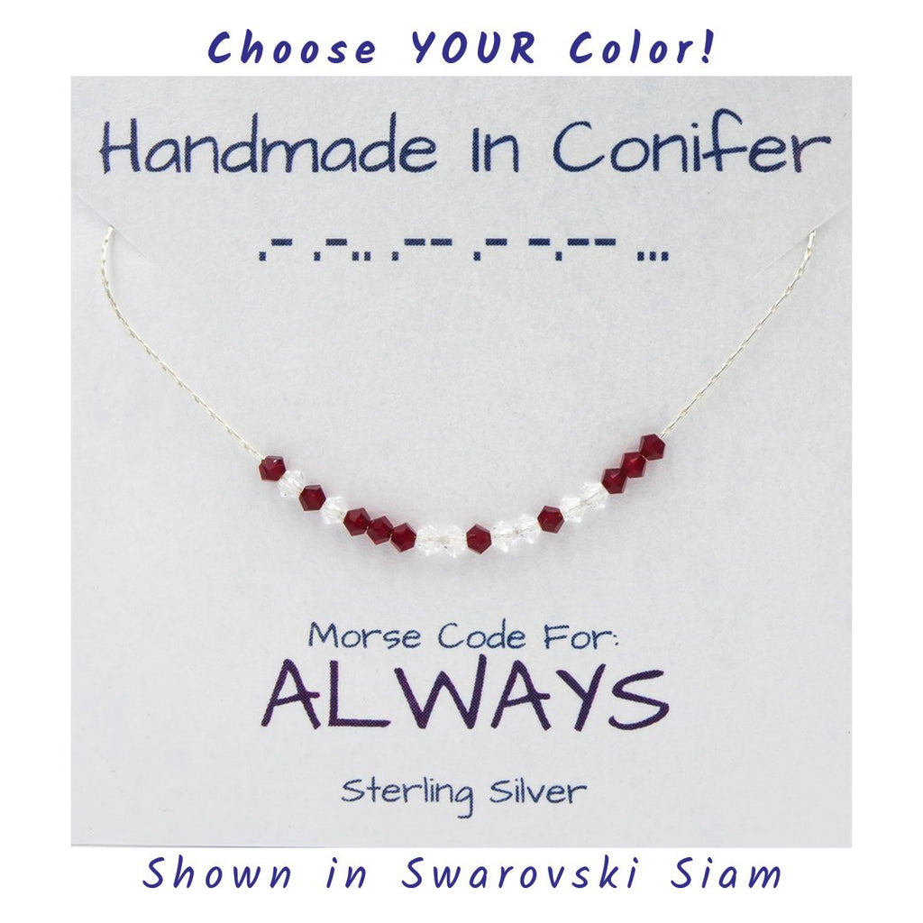 ALWAYS Morse Code Sterling Silver Necklace