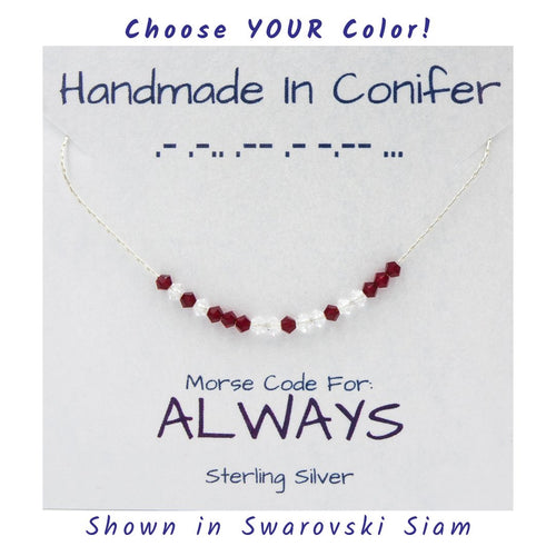 ALWAYS Morse Code Sterling Silver Necklace