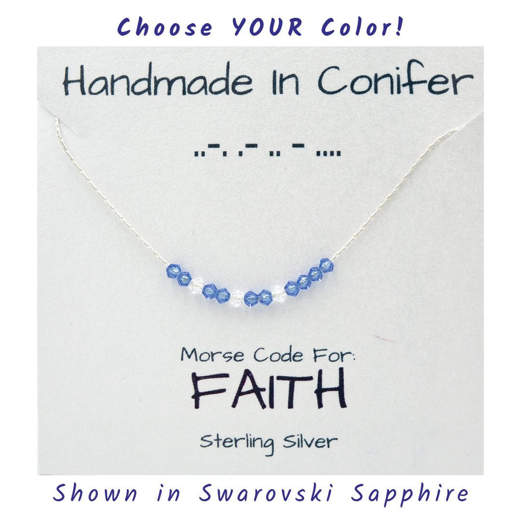 FAITH Morse Code Sterling Silver Necklace