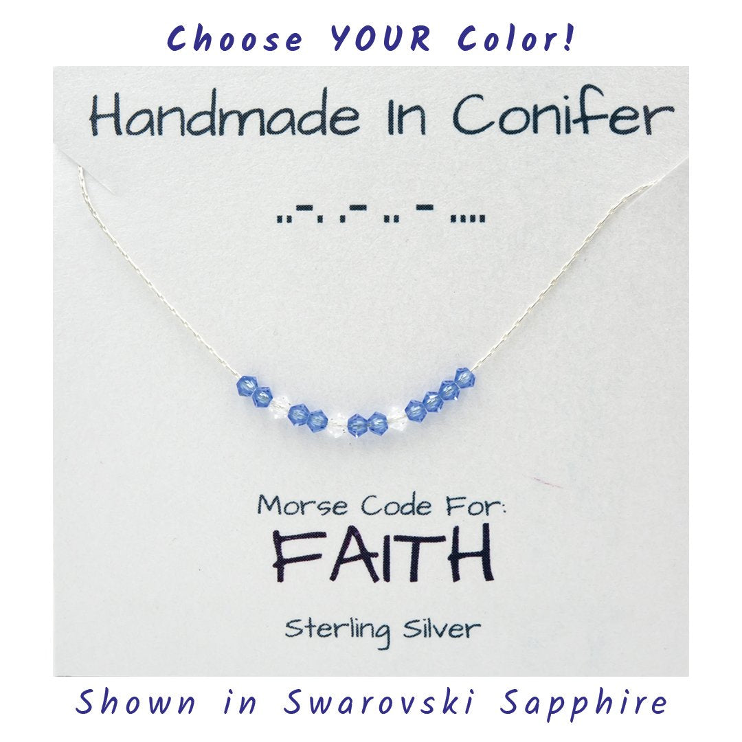 FAITH Morse Code Sterling Silver Necklace