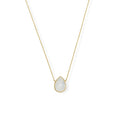 Gold Rainbow Moonstone Pendant Necklace
