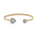 Gold Aquamarine Cuff Bracelet