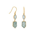 Gold Blue Topaz & Aquamarine Earrings