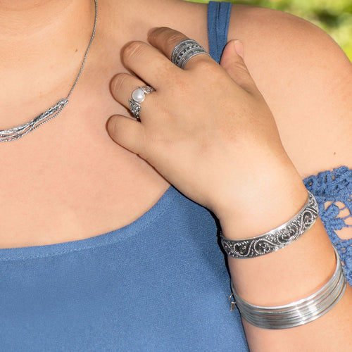 Beaded Filigree Bali Cuff