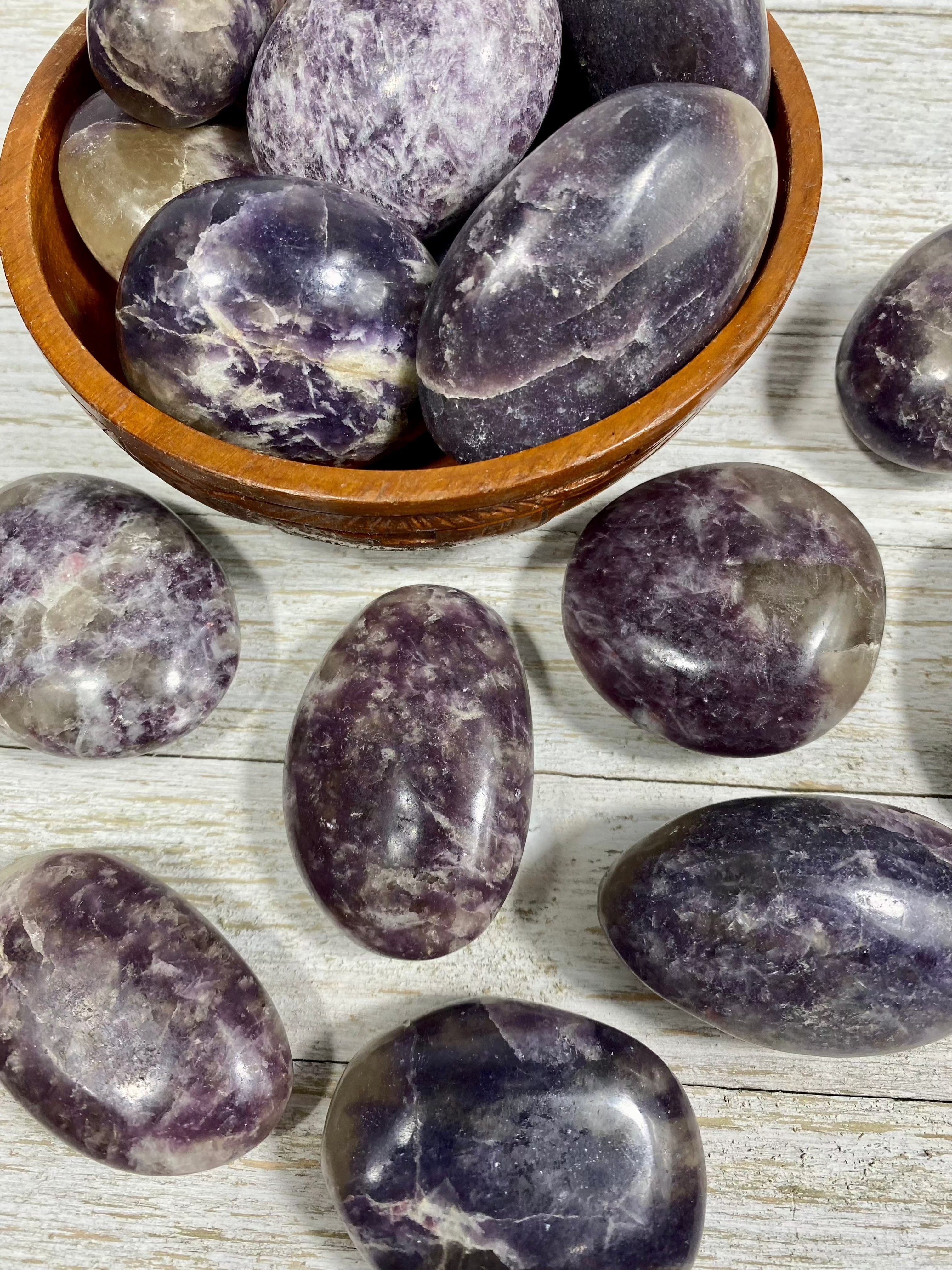 Lepidolite with Citrine Palm Stone
