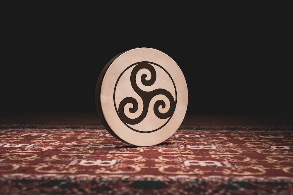 16" Designed Hand Drum, Triskele