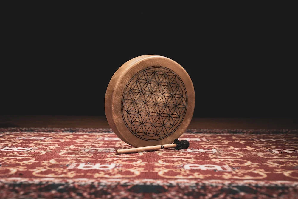 15" Native American-Style Hoop Drum, Flower of Life