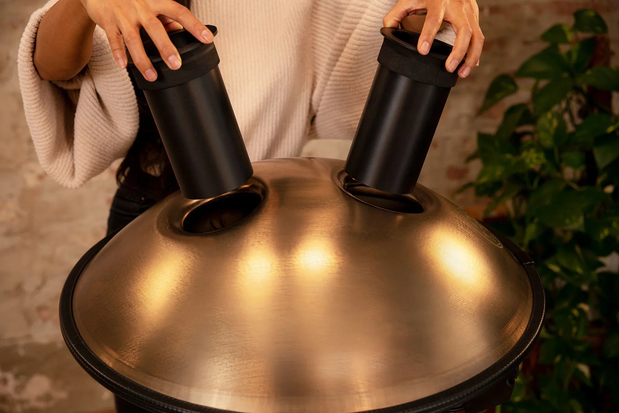 Sensory Handpan, C# Minor, 9 Notes, Vintage Gold