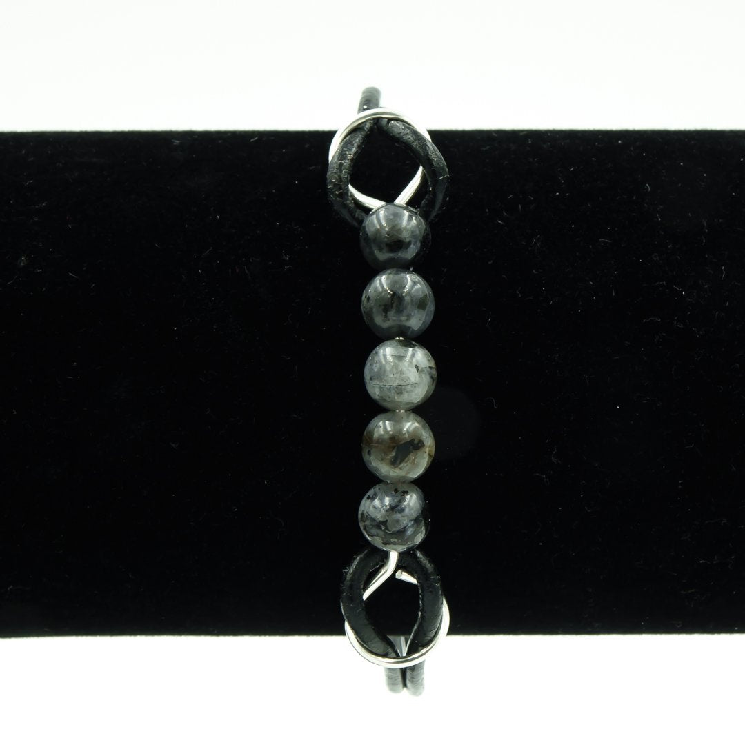 Black Moonstone on Leather
