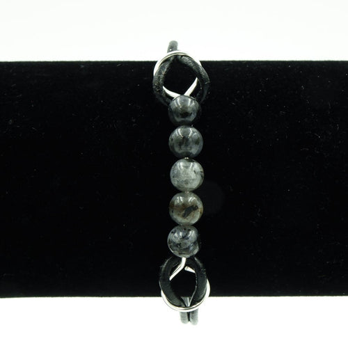 Black Moonstone on Leather