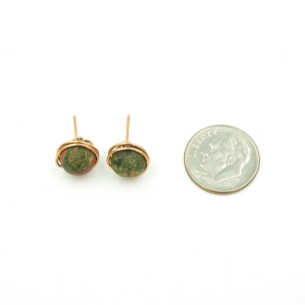 Copper Wrapped Unakite Nests