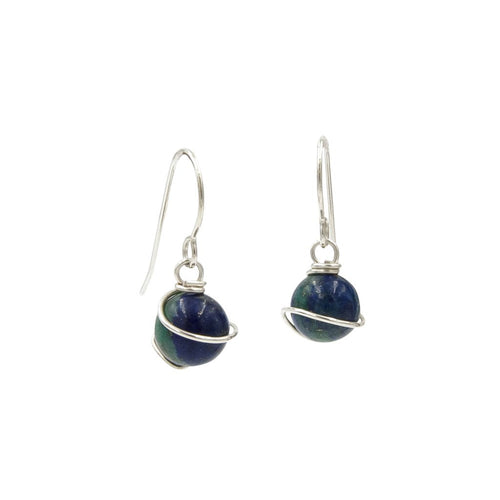 Azurite Earth Solitaires ~ Necklace & Earrings Set
