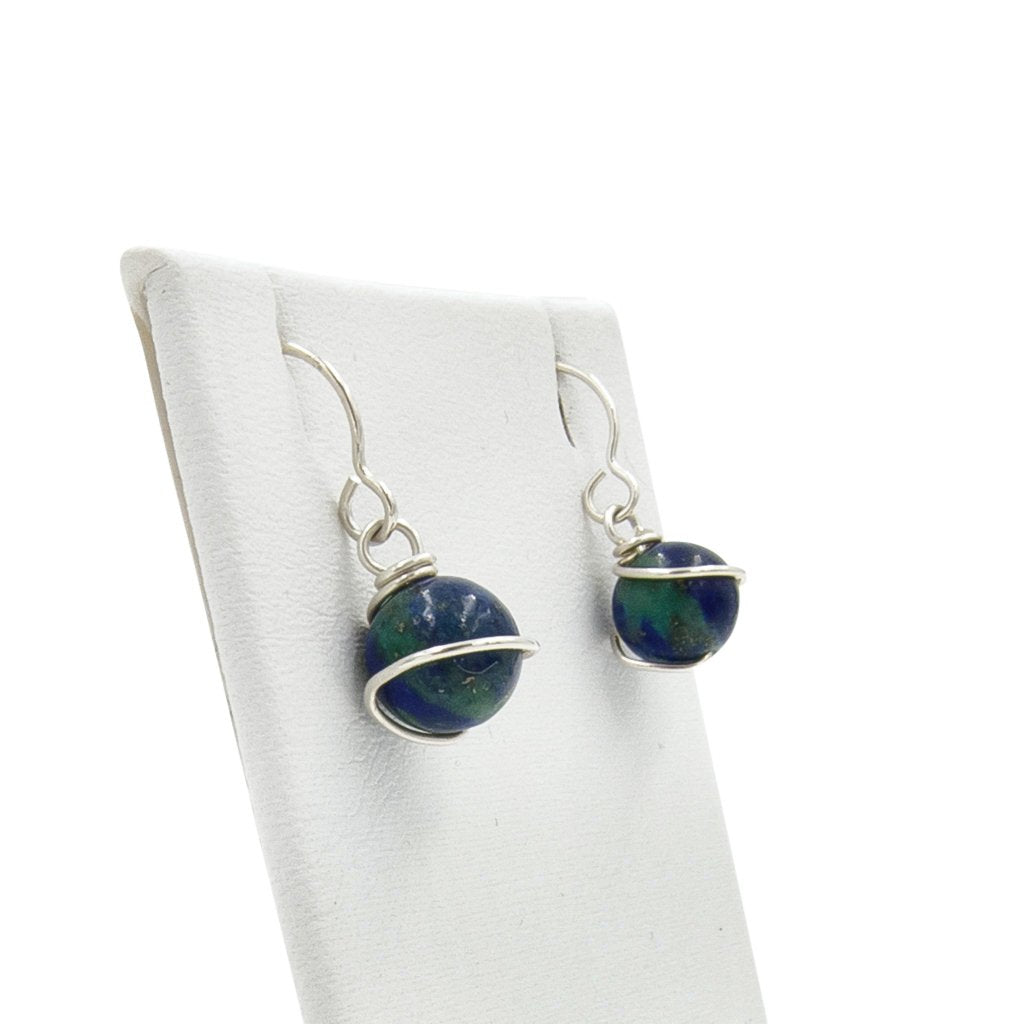 Azurite Earth Solitaires ~ Necklace & Earrings Set