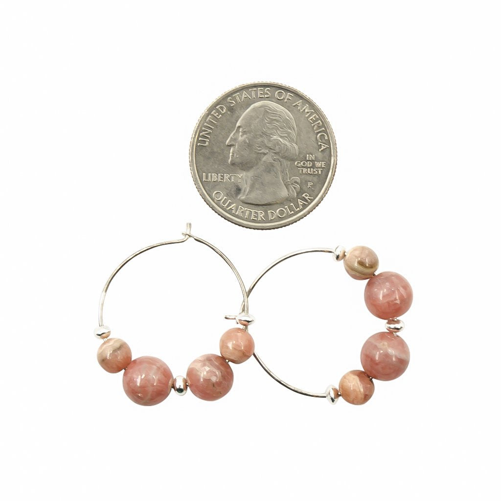 Pink Rhodochrosite Hoops