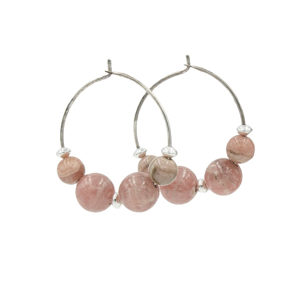 Pink Rhodochrosite Hoops