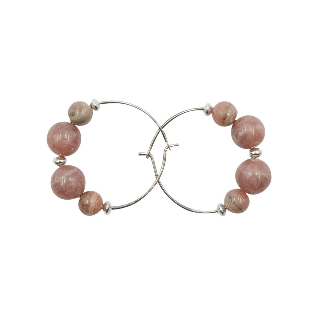 Pink Rhodochrosite Hoops