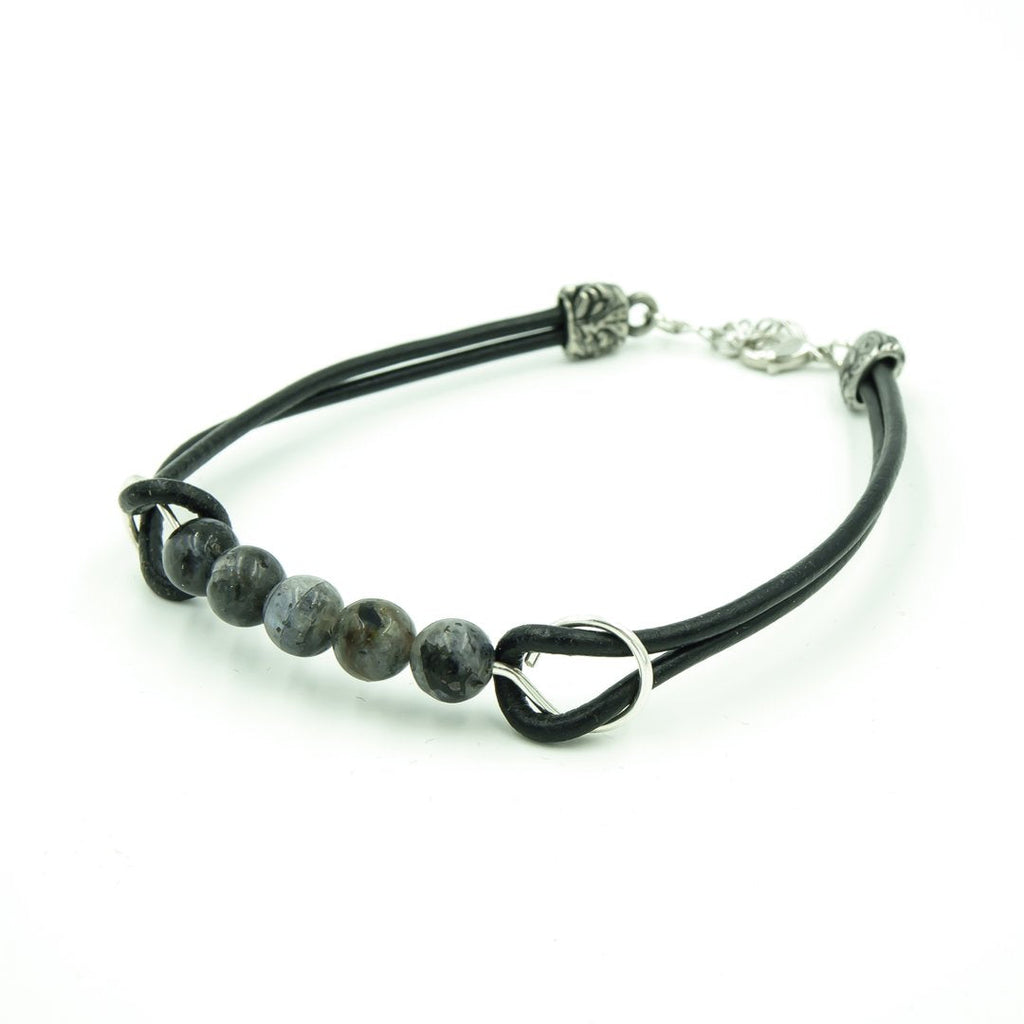 Black Moonstone on Leather