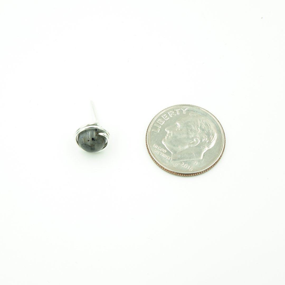 Sterling Silver Black Moonstone Single Stud Nest