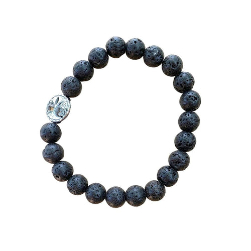 Black Lava Bracelet  Round Beads 2 Sizes