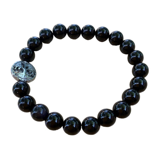 Black Onyx Bracelet 8 mm Round Beads