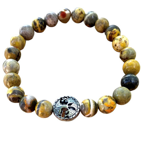 Bumblebee Jasper Bracelet 8 mm Round Beads