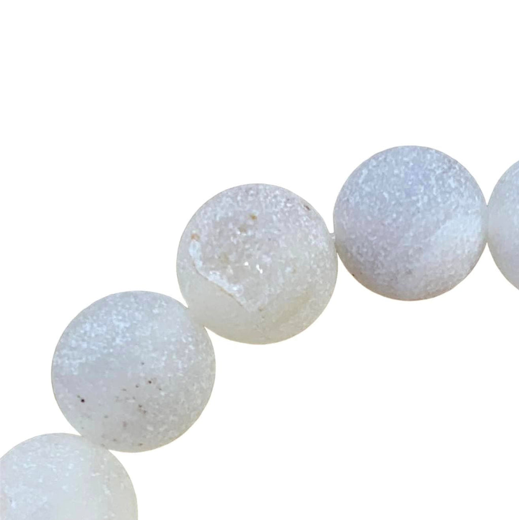 Phoenix Rising Bracelet 8 mm Lepidolite and Druzy Round Beads