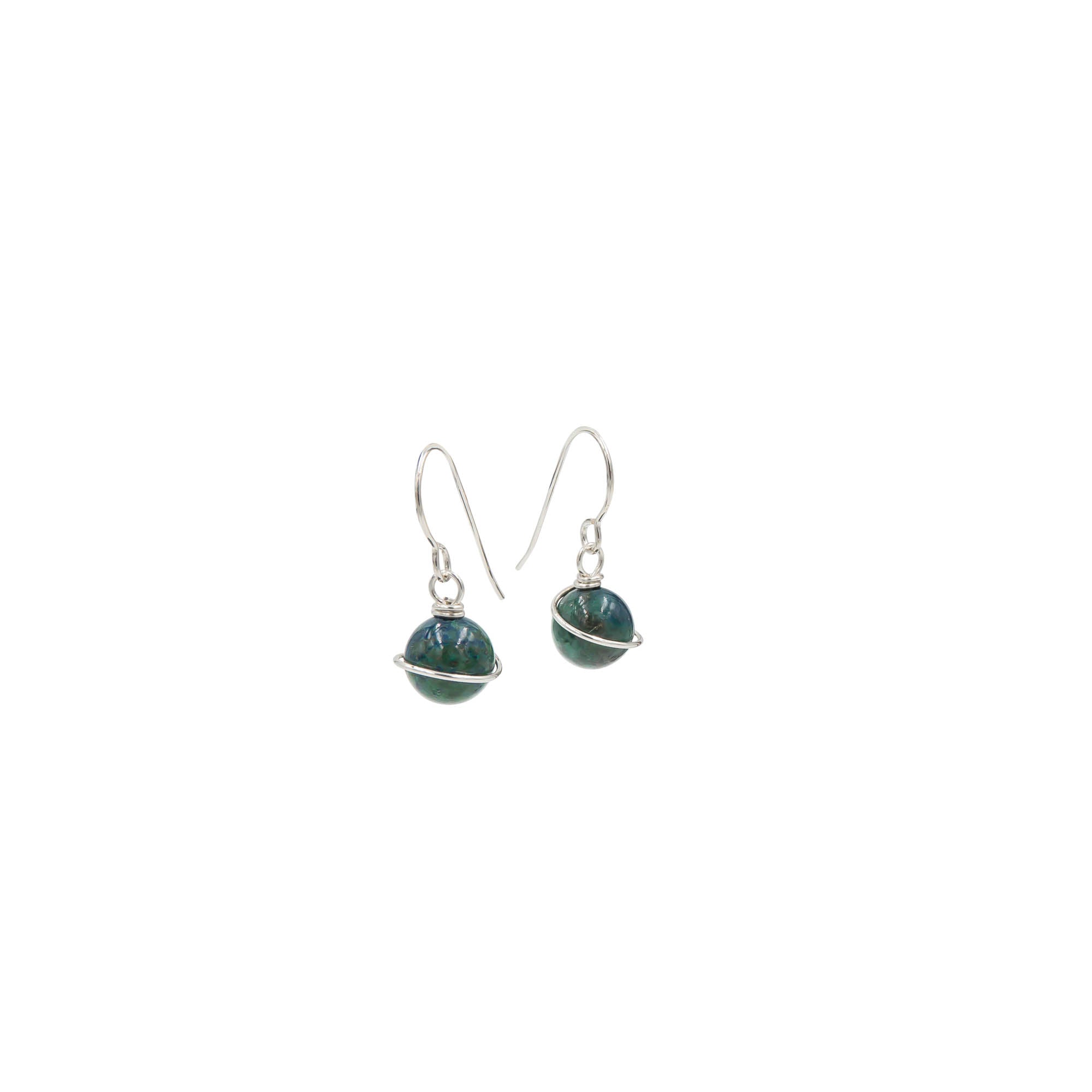 Azurite Earth Solitaires ~ Necklace & Earrings Set
