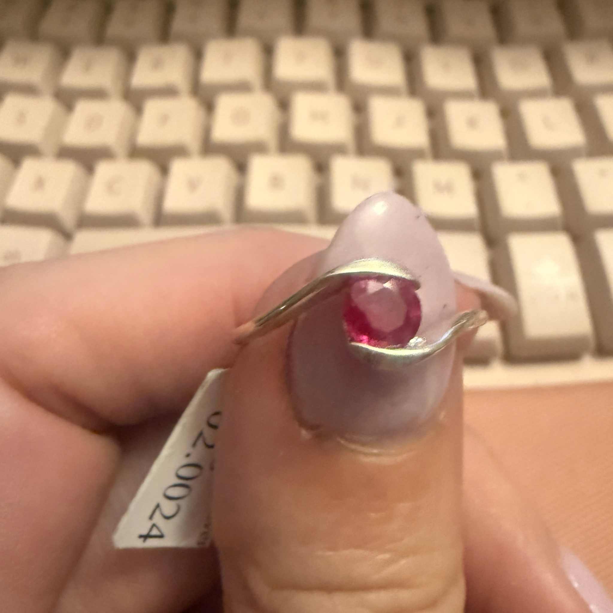 Ruby Wave Sterling Silver Ring