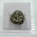 Sterling Silver Freeform Pyrite Rope-Edge Ring – Size 9 – Protection, Confidence & Grounding