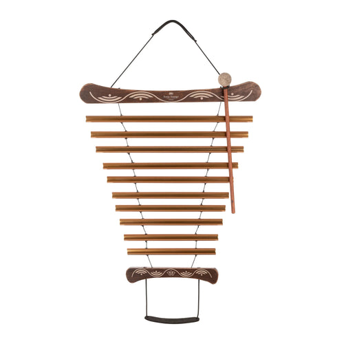 35" Meditation Flow Chime, 440 Hz, 10 Notes, D Major, Bronze