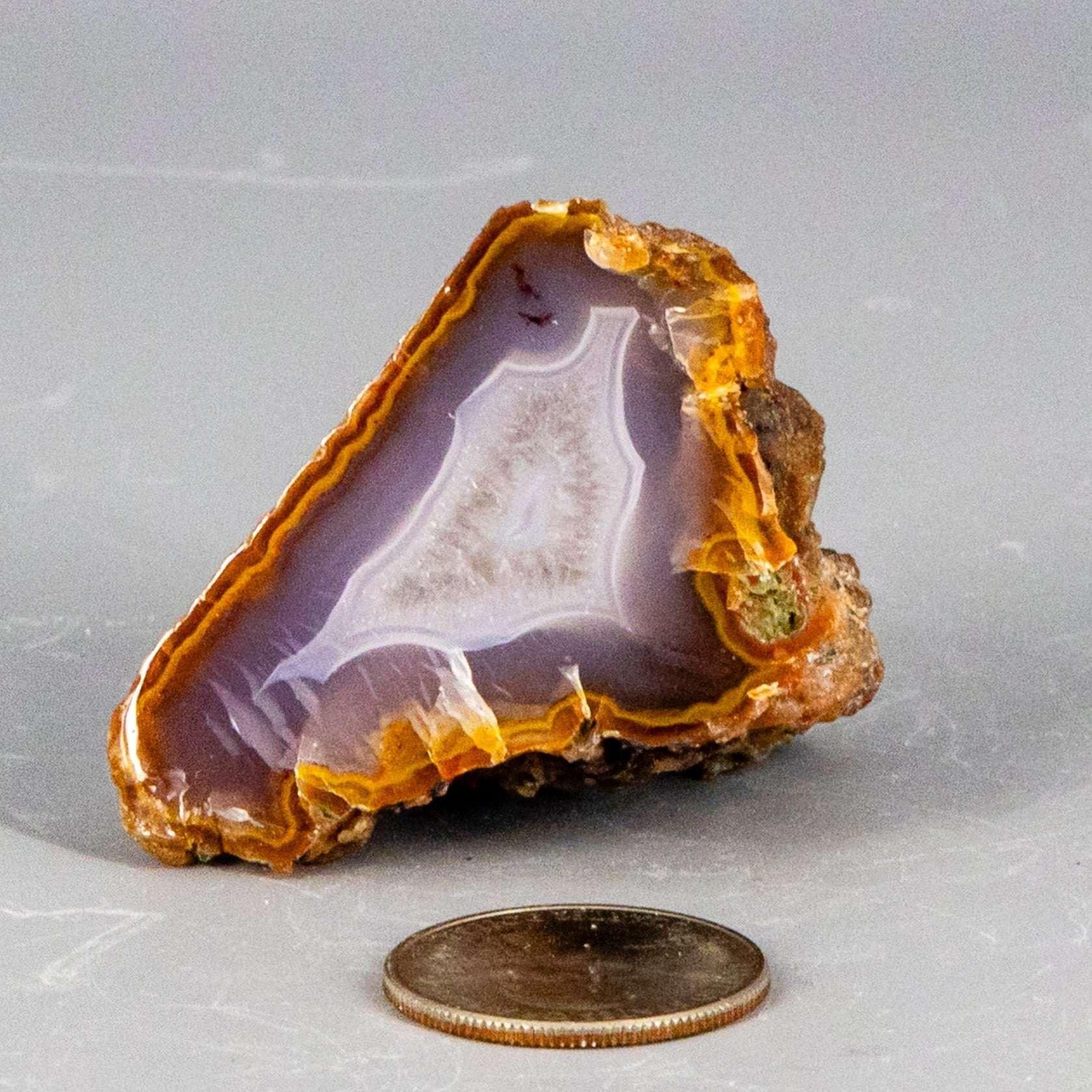 Moroccan Agate Crystal Geode Slice Polished Display