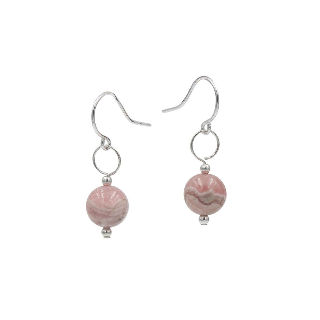 Rhodochrosite Solitaire ~ Necklace & Earrings Set