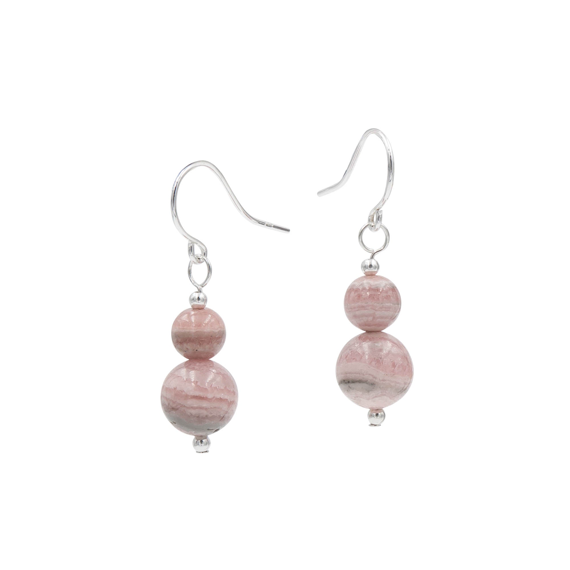 Double Pink Rhodochrosite Earrings