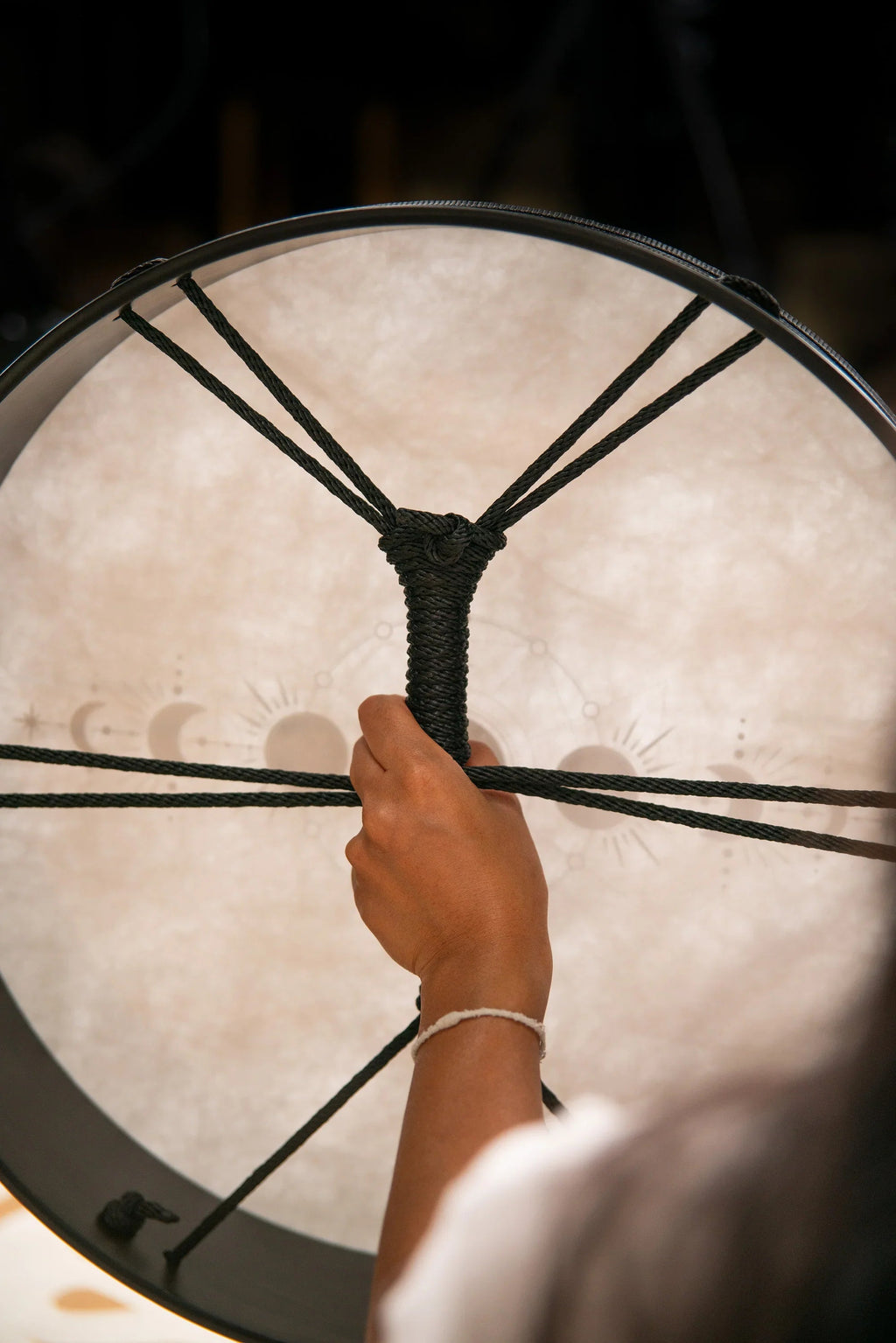 18" Ritual Drum, Moon Phases, True Feel Synthetic Head