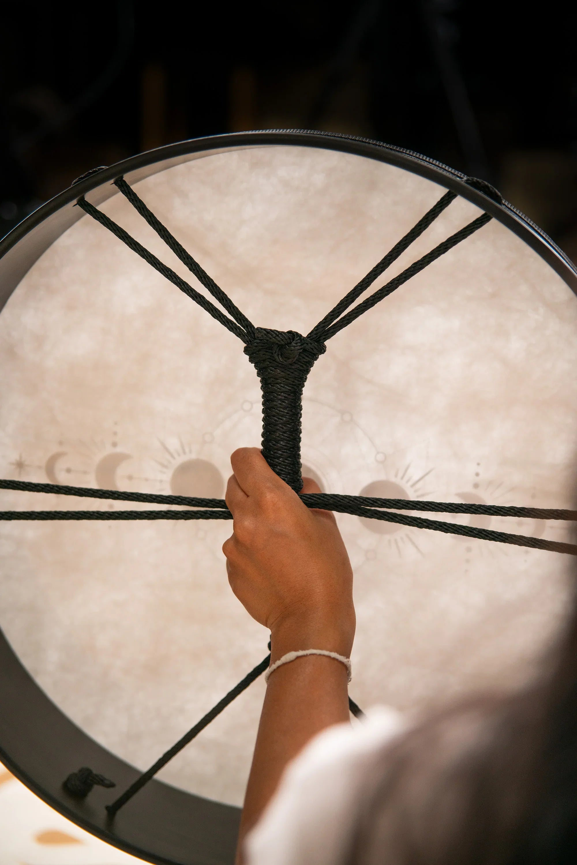18" Ritual Drum, Moon Phases, True Feel Synthetic Head