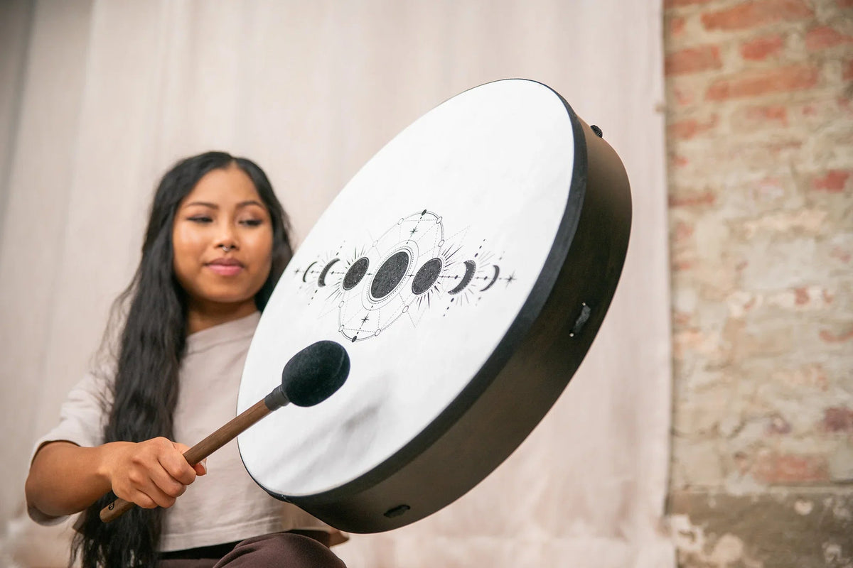 20" Ritual Drum, Moon Phases, True Feel Synthetic Head