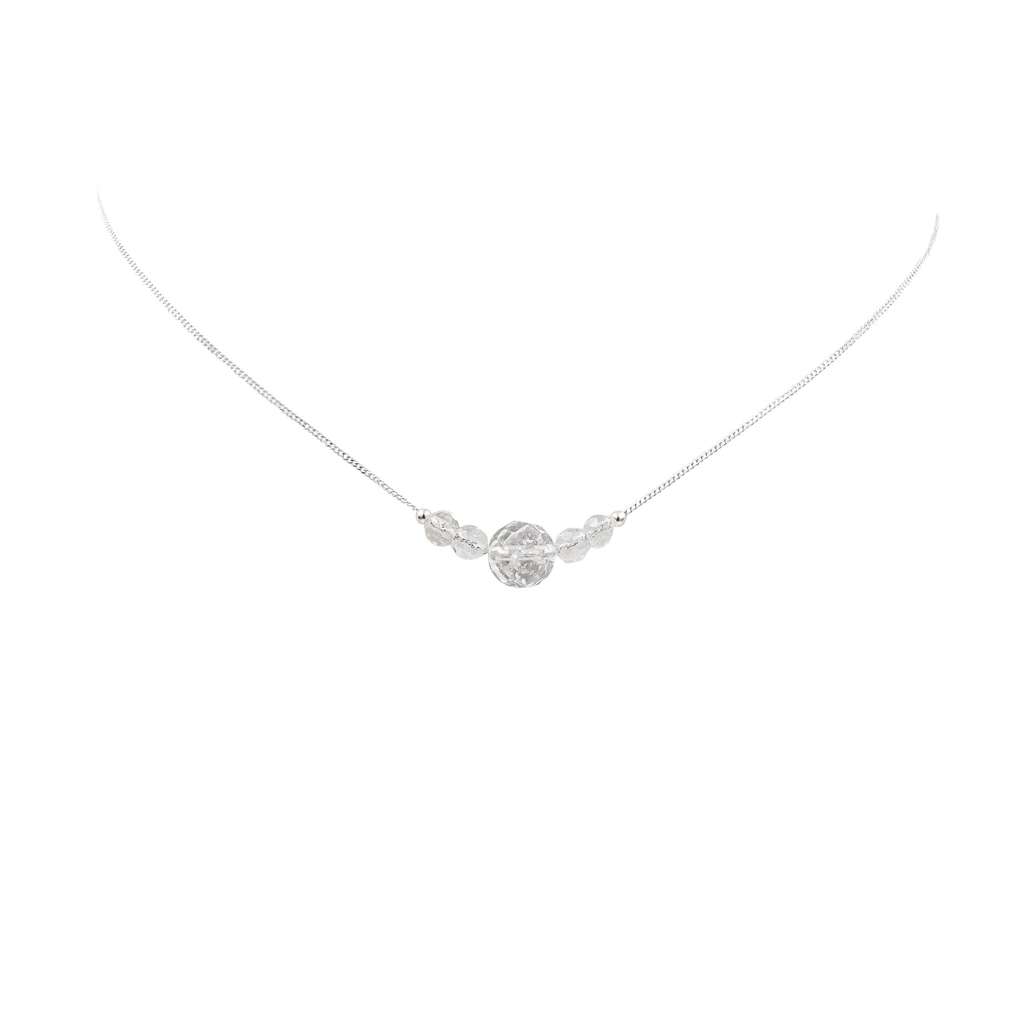 Rock Crystal Quartz On Silver