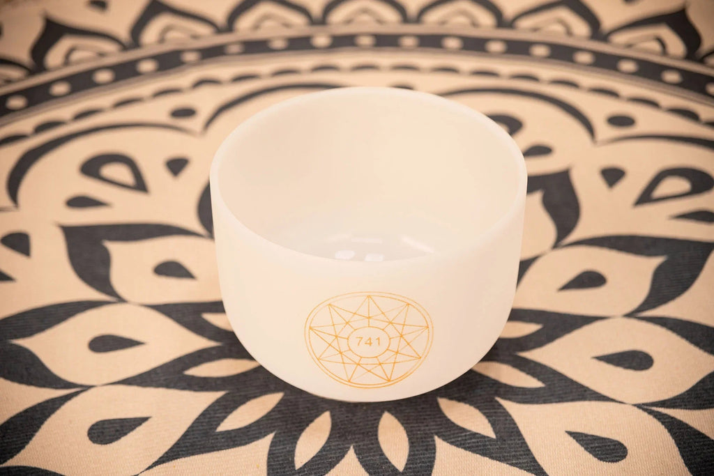 10" Solfeggio Crystal Singing Bowl, Sol 741 Hz, Note F#4