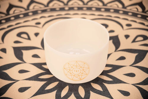 10" Solfeggio Crystal Singing Bowl, Sol 741 Hz, Note F#4