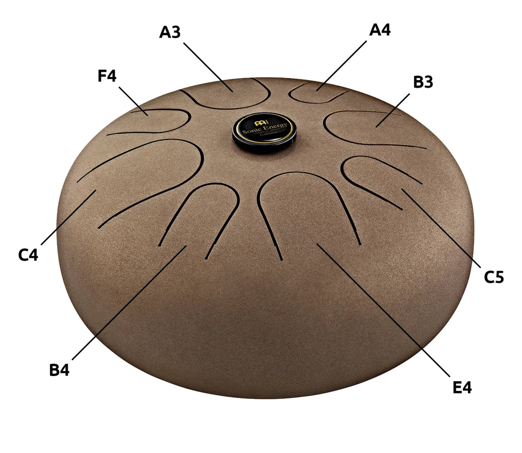 12" Steel Tongue Drum, A Akebono, Vintage Brown