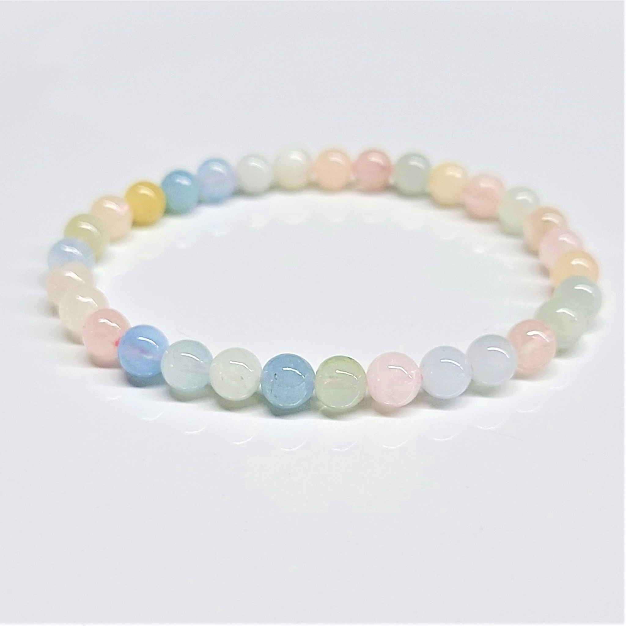 Morganite Round Bead Bracelet - Gentle Healing