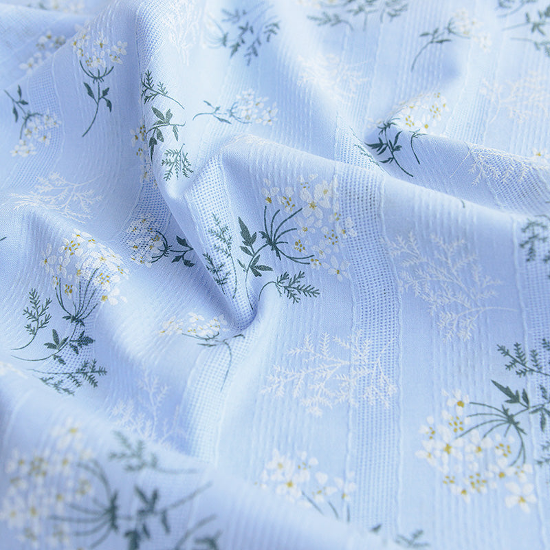 Small Floral Jacquard Embroidered Cotton Fabric