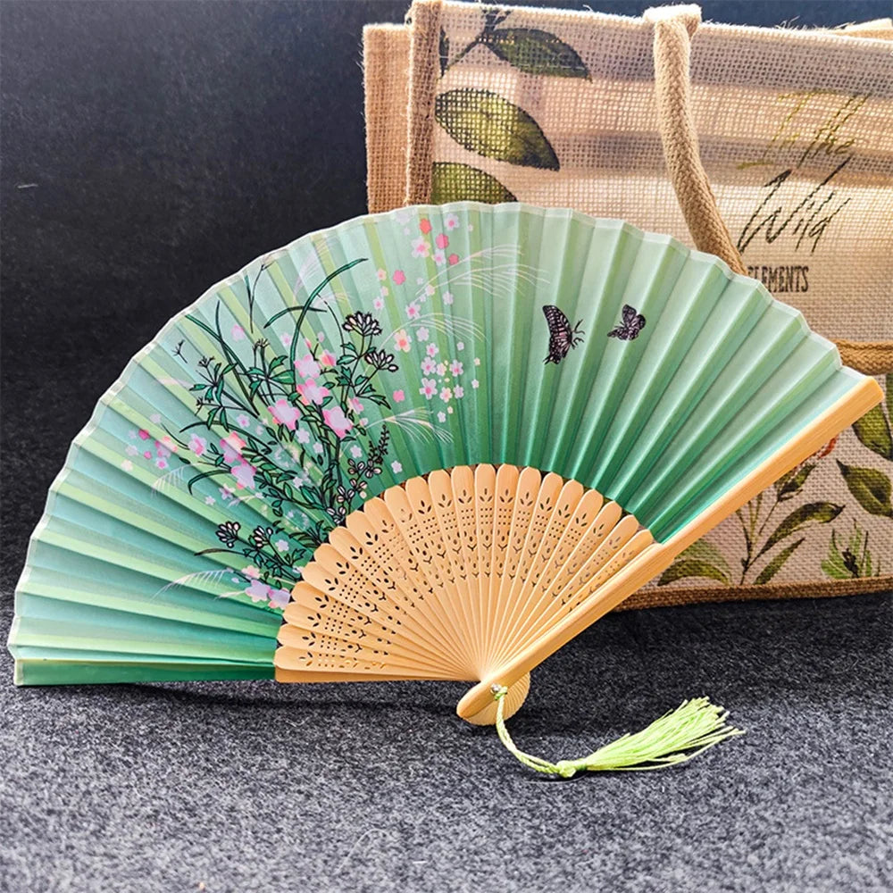 Bamboo Folding Hand Fan – Traditional Asian Art Decor Gift