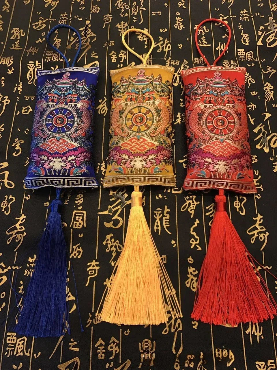 Tibetan Incense Lucky Bag, Silk Brocade Sachet