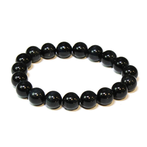 Blue Tiger (Hawk's Eye) Round Bead Bracelet - Mental Stability